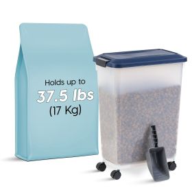 37.5 Lbs. Airtight Pet Food Container | Dog Cat Food Storage Bin with Scoop