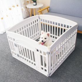 Pet Playpen Foldable Gate for Dogs Heavy Plastic Puppy Exercise Pen with Door Portable Indoor Outdoor Small Pets Fence Puppies Folding Cage 4 Pan