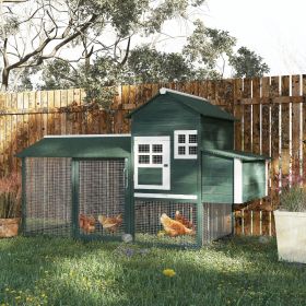 83" Wooden Outdoor Backyard Chicken Coop Fence Rabbit Bunny Hutch House with Covered Run and Nesting Box (Option: Green-10x10x10 mm)