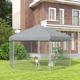 13.4' x 11.5' x 8.8' Dog Kennel Outdoor for Medium and Large-Sized Dogs with Waterproof UV Resistant Roof (Option: Silver-1730x400x210 mm)