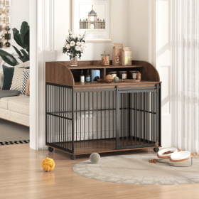 The Wooden Kennel Kennel Is Suitable For Large Medium-sized Dogs (Option: Brown)