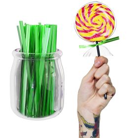 Green Metallic Twist Ties for Treat Bags (Color: Green)