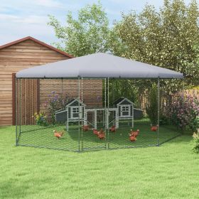 x Chicken Run for 19-25 Chickens with Cover (Option: Silver-1980x360x210 mm)
